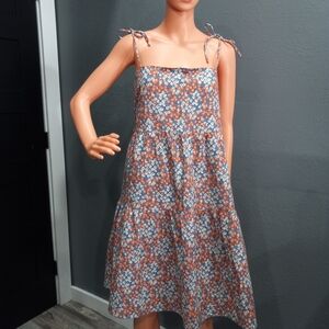 Everlane The Gauze Mini Tiered Floral Casual Dress Size XL